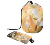 Viaggia con stile con la nostra borsa cosmetica portatile pieghevole: mantieni i tuoi articoli da toeletta al sicuro e organizzati ovunque tu vada, uova gialle di gigli pasquali, Multicolore,