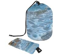 Viaggia con stile con la nostra borsa per il trucco impermeabile a botte grande per donne, conchiglie mare spiaggia stella marina, Multicolore, 9.9x6.9in/25.2x17.6cm;6x3.5in/15.2x8.8cm
