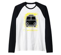 Viaggia e Goditi Vintage Van Retro Road Trip Maglia con Maniche Raglan