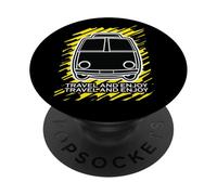 Viaggia e goditi Vintage Van Retro Road Trip PopSockets PopGrip Adesivo