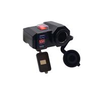Viaggia in sicurezza con il caricabatterie USB doppio per moto, voltmetro digitale rosso, adattatore di alimentazione impermeabile con inter