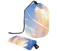 Viaggia senza problemi con questo organizer pieghevole per articoli da toeletta, elegante e pratico, cielo blu e nuvole bianche, Multicolore, 9.9x6.9in/25.2x17.6cm;6x3.5in/15.2x8.8cm