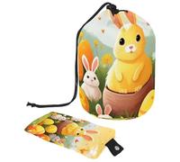 Viaggia senza problemi con questo organizer pieghevole per articoli da toeletta, elegante e pratico, uovo di Pasqua giallo, Multicolore, 9.9x6.9in/25.2x17.6cm;6x3.5in/15.2x8.8cm