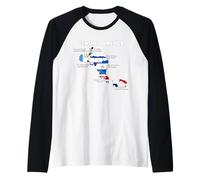 Viaggiare in America Centrale Bandiera Mappa, per Voyager & Explorers Maglia con Maniche Raglan