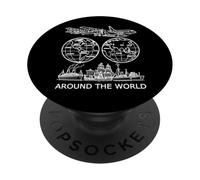 Viaggiare intorno al mondo Vintage Travel Art Shapes Mania PopSockets PopGrip Adesivo