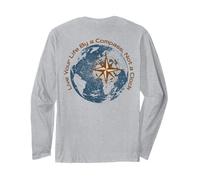 Viaggiare Live By Compass Not Clock Avventura Pensione Maglia a Manica