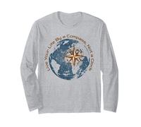 Viaggiare Live By Compass Not Clock Avventura Pensione Maglia a Manica