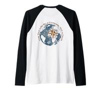 Viaggiare Live By Compass Not Clock Avventura Pensione Maglia con Maniche Raglan