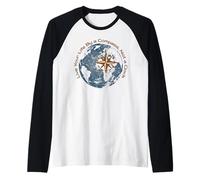 Viaggiare Live By Compass Not Clock Avventura Pensione Maglia con Maniche Raglan