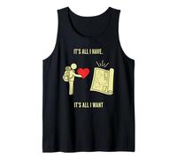 Viaggiatore Che Offre Cuore per mappare L'Arte Minimalista dell'esplorazione Canotta