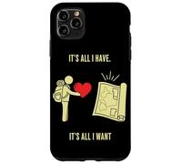 Viaggiatore che offre cuore per mappare l'arte minimalista dell'esplorazione Custodia per iPhone 11 Pro Max