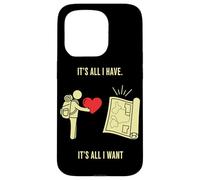 Viaggiatore che offre cuore per mappare l'arte minimalista dell'esplorazione Custodia per iPhone 15 Pro