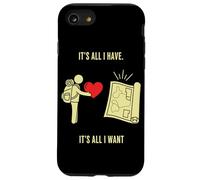 Viaggiatore che offre cuore per mappare l'arte minimalista dell'esplorazione Custodia per iPhone SE (2020) / 7/8