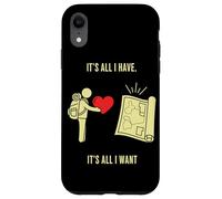 Viaggiatore che offre cuore per mappare l'arte minimalista dell'esplorazione Custodia per iPhone XR