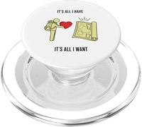 Viaggiatore minimalista che offre un'avventura simbolica da cuore a mappa PopSockets PopGrip per MagSafe