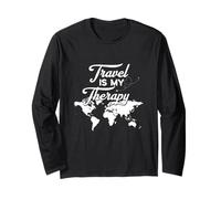 Viaggiatori & Amanti dei Viaggi Uno dei Viaggi è Il Mio Meme di Terapia Maglia a Manica