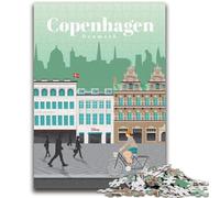 Viaggio a Copenaghen, puzzle per adolescenti 1000 pezzi, regalo di compleanno per trascorrere il tempo in casa, regali, decorazioni murali per 14+ anni, 1000 pezzi (26x38cm)