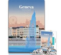 Viaggio a Ginevra Puzzle per adulti 1000 pezzi, giocattoli giochi educativi antistress adatti per la decorazione della scrivania 50x75cm