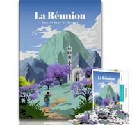 Viaggio a La Reunion Puzzle per adulti, gioco stimolante e gioco per famiglie con pezzi completamente interconnessi di forma casuale 38x26cm