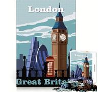 Viaggio a Londra - Puzzle da 1000 pezzi per adolescenti - Gioco di memoria rilassante - Bordi precisi (38x52cm)
