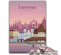 Viaggio a Lucerna Puzzle per adulti e adolescenti Puzzle, gioco stimolante e gioco per famiglie, ideale come regalo per tutta la famiglia (38x26cm)