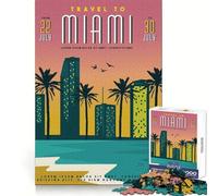 Viaggio a Miami Puzzle da 1000 pezzi per adolescenti Abilità analitiche Tranquillo Divertente Incastro preciso Elegante Regalo di Natale (50x75cm)