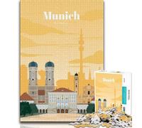 Viaggio a Monaco di Baviera Puzzle per adulti e adolescenti Puzzle, aiuta il cervello a esercitare Giocattoli avvincenti per coltivare la pazienza Adatto per coppie 38x26cm