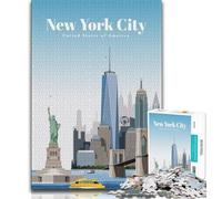 Viaggio a New York di giorno, puzzle per adolescenti, 1000 puzzle, giocattoli, giochi educativi, lista dei desideri antistress con Babbo Natale, 50x75cm