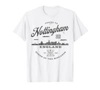 Viaggio a Nottingham Inghilterra dal 6 ° secolo Skyline Maglietta