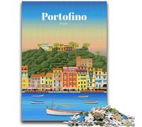 Viaggio a Portofino Puzzle per adolescenti 1000 pezzi, giochi educativi, decorazione da parete, regali unici per compleanno e Natale (38x26cm)