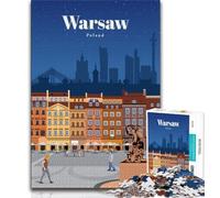 Viaggio a Varsavia Puzzle da 1000 pezzi per adulti, difficile da completare ma divertente e umoristico gioco educativo per il compleanno 38x26cm