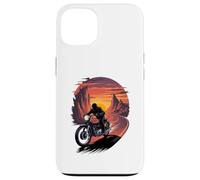 Viaggio al tramonto in moto giro nell'orizzonte Custodia per iPhone 13