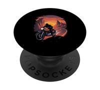 Viaggio al tramonto in moto giro nell'orizzonte PopSockets PopGrip Adesivo