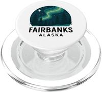 Viaggio all'aurora boreale nella foresta dell'aurora boreale di Fairbanks in Alaska PopSockets PopGrip per MagSafe