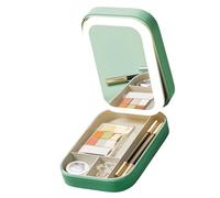 Viaggio amichevole Organizzatori di Gioielli Multi Funzione Cassa di Gioielli con Illuminazione a LED Occhiali per on The Go Beauty Needs Caso di Trucco Luce Regolabile