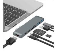 Viaggio attraverso l'innovazione: il compagno del tuo MacBook in stile e funzionalità, dotato di un adattatore multiporta con porte USB 3.0 e