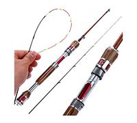 Viaggio Canna da pesca con zattera super leggera Fibra di carbonio portatile Rinforzare la canna flusso barca Attrezzatura 120 cm 180 g Canna da pesca(Red)