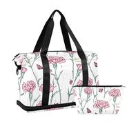 Viaggio Carry On Weekend palestra borsa da viaggio borsa da viaggio pieghevole, chic Garofano bianco pesca semplice