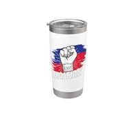 Viaggio di campagna con bandiera Haiti non haitiano ma di supporto Bicchiere termico in acciaio inox doppia parete