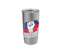 Viaggio di campagna con bandiera Haiti non haitiano ma di supporto Bicchiere termico in acciaio inox doppia parete