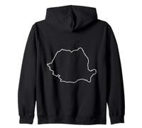 Viaggio di Contorno della Mappa della Romania Felpa con Cappuccio