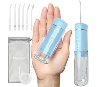 Viaggio Idropulsore Dentale Portatile:Irrigatore Orale con 5 Modalità, Serbatoio d'acqua da 180ml Pulitore Elettrico Impermeabile IPX7 Filo Interdentale con 6 Punte per la Pulizia di Gengive e Denti
