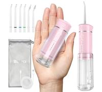 Viaggio Idropulsore Dentale Portatile:Irrigatore Orale con 5 Modalità, Serbatoio d'acqua da 180ml Pulitore Elettrico Impermeabile IPX7 Filo Interdentale con 6 Punte per la Pulizia di Gengive e Denti