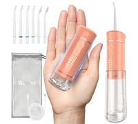 Viaggio Idropulsore Dentale Portatile:Irrigatore Orale con 5 Modalità, Serbatoio d'acqua da 180ml Pulitore Elettrico Impermeabile IPX7 Filo Interdentale con 6 Punte per la Pulizia di Gengive e Denti