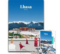 Viaggio in Tibet Puzzle da 1000 pezzi per adulti e adolescenti, aiuta il cervello a esercitare i giocattoli avvincenti per coltivare la pazienza Ottimo regalo 75x50cm