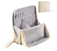 Viaggio | Kit pennello - impermeabile auto-prova sacchetto multifunzione compartimenti cosmetici portatili donne cosmetici giovani specchio, Crema colorata, vedi descrizione, Vedi descrizione