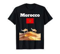 Viaggio Marocchino Souvenir Sahara Desert Visita Bandiera del Marocco Maglietta