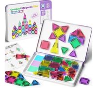 viaggio mattonelle magnetiche Giocattoli| 40 pezzi mini di blocchi magnetici da viaggio Giocattoli STEM Montessori magnetici per Ragazzi Ragazze 3+ anni