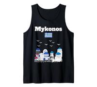 Viaggio Mykonos Grecia souvenir architettura greca bandiera della Grecia Canotta