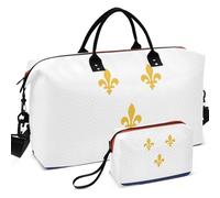 Viaggio Palestra Duffel Bag Set All-over Stampato Mesh Divisore Pouch Grande Capacità per Toiletry Organizer, Bandiera della città New Orleans Louisiana, one size, Retro